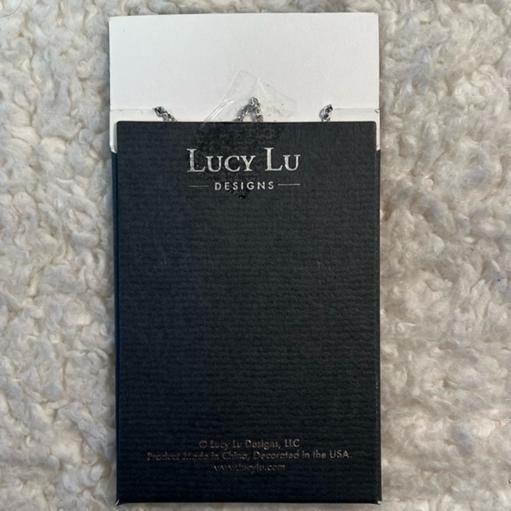 Lucy Lu "NAMASTE" Silver/Enamel Bar Necklace - Picture 4 of 4
